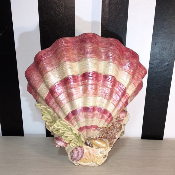 Handmade Other - Vintage Large Plaster Shell Planter For Wall Coastal Nautical Beachy Home Decor